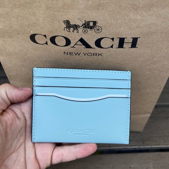 Coach Light Blue Card Holder - Picture 1 of 5